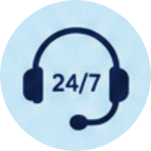 24/7 support headset icon