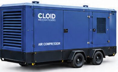Trailer-mounted air compressor unit