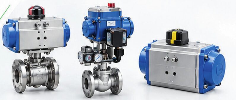 Pneumatic actuated ball valves with limit switch boxes and solenoid valves